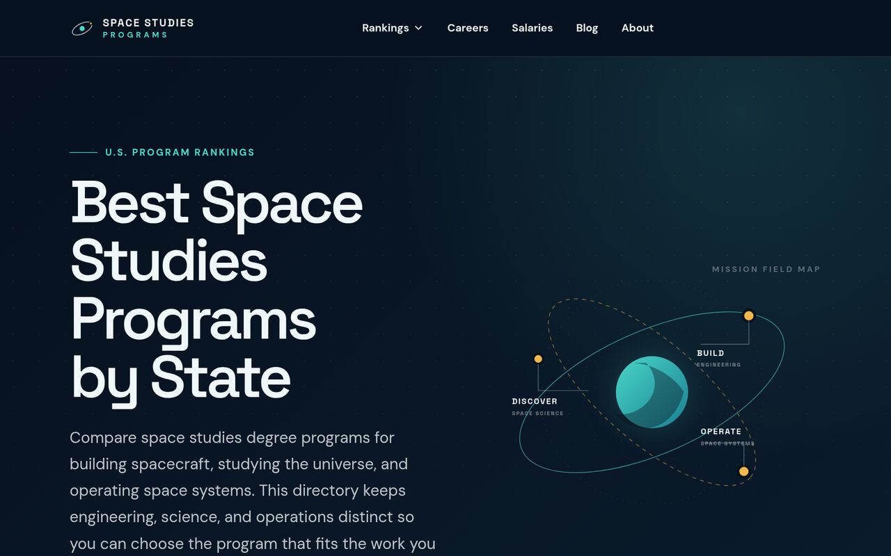 Homepage of spacestudiesprograms.com
